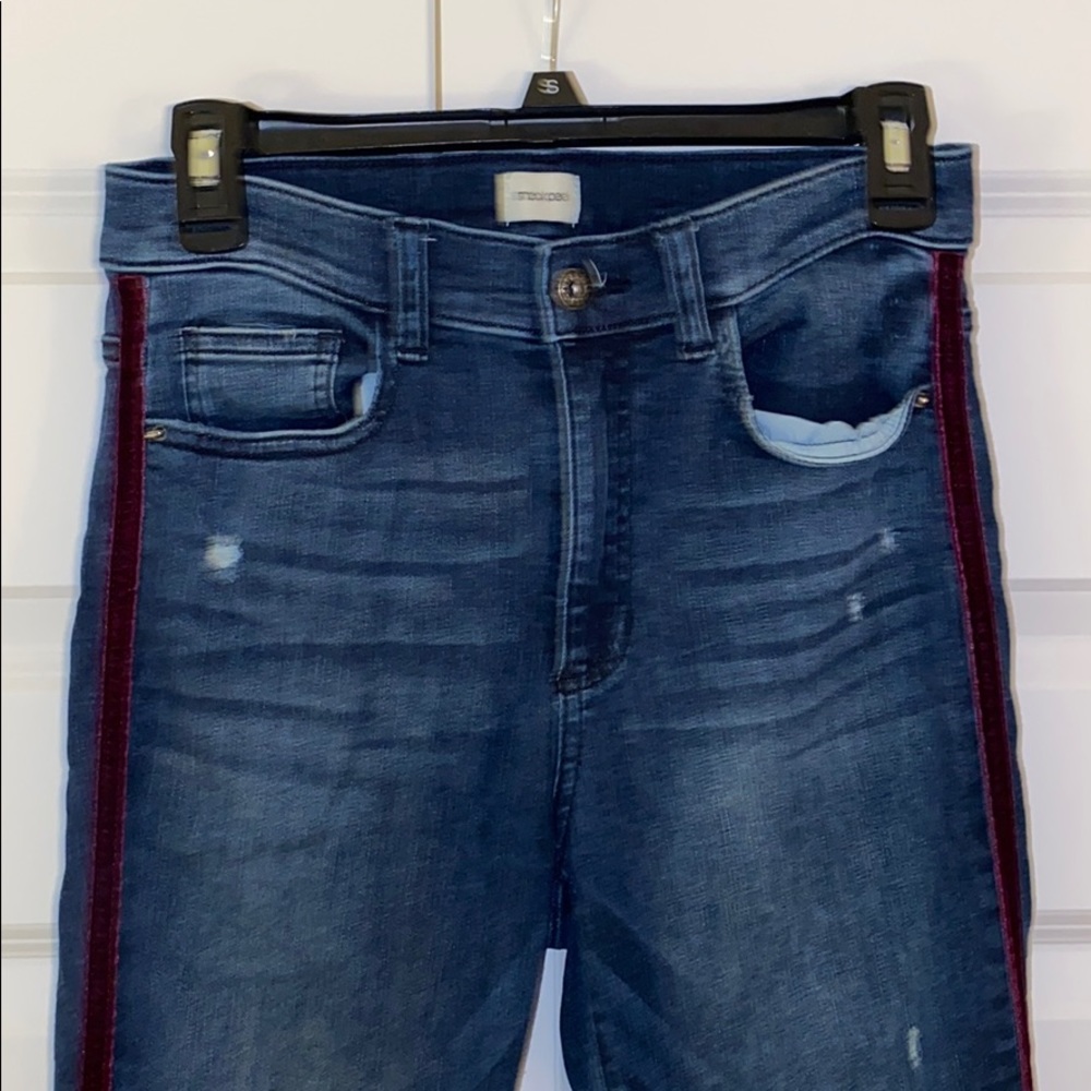 Boutique High Rise Velvet Skinny Jeans